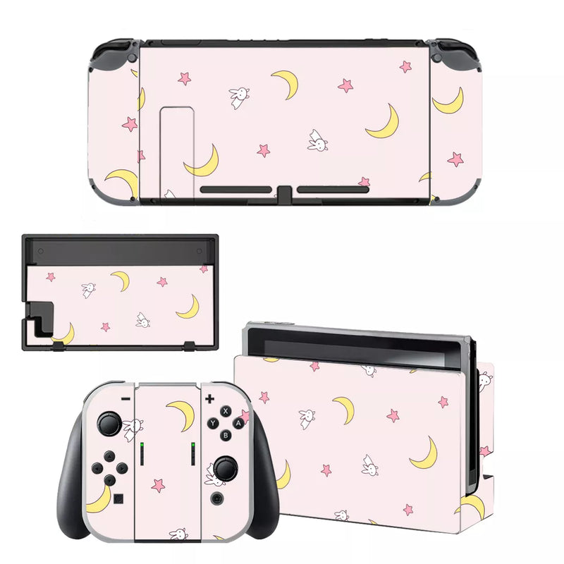 Rabbit and Moon Vinyl Stickers for Nintendo Switch